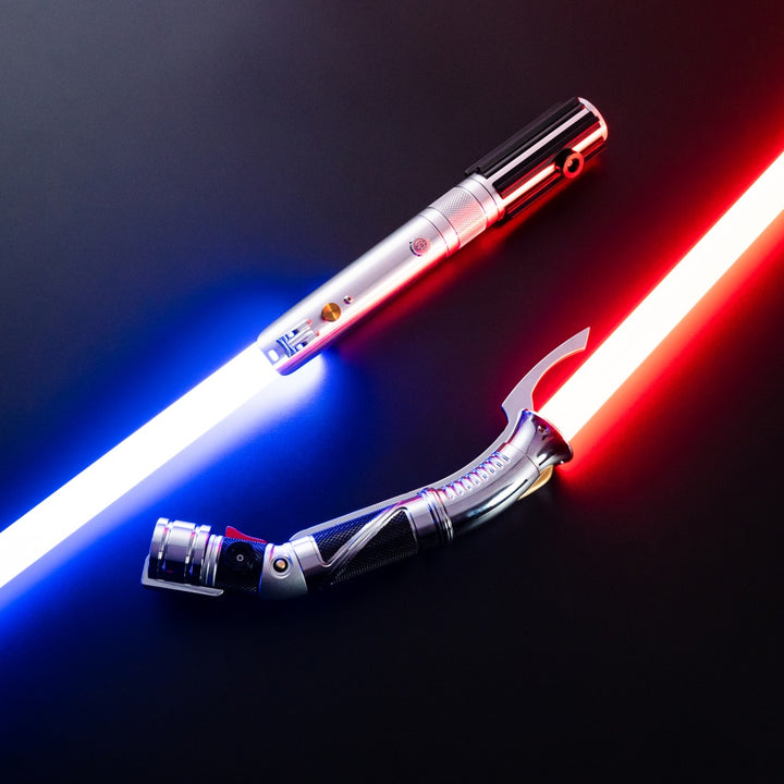 DamienSaber Lightsaber Count Dooku Red Light Saber Xenopixel V3 Core Proffie2.2 Curved Hilt 32CM
