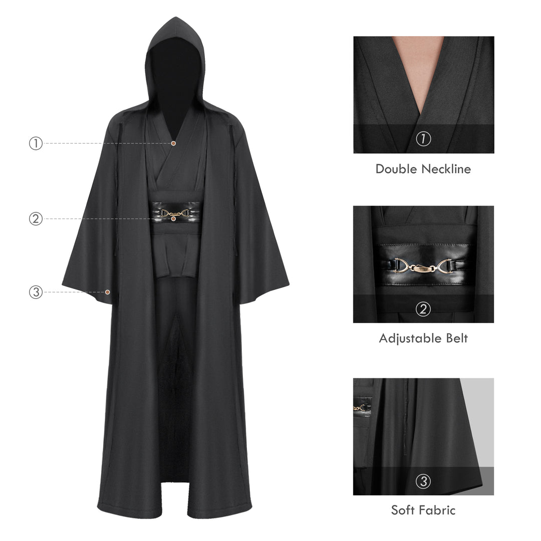 DamienSaber Tunic Hooded Robe for Cosplay Costume Sith or Jedi Robes
