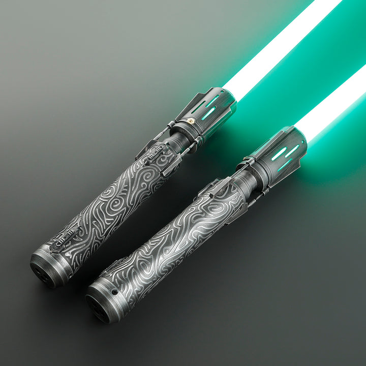 DamienSaber Lightsaber Satele Shan Light Saber Double Bladed Lightsaber Polycarbonate Blade Hilt 59.5CM