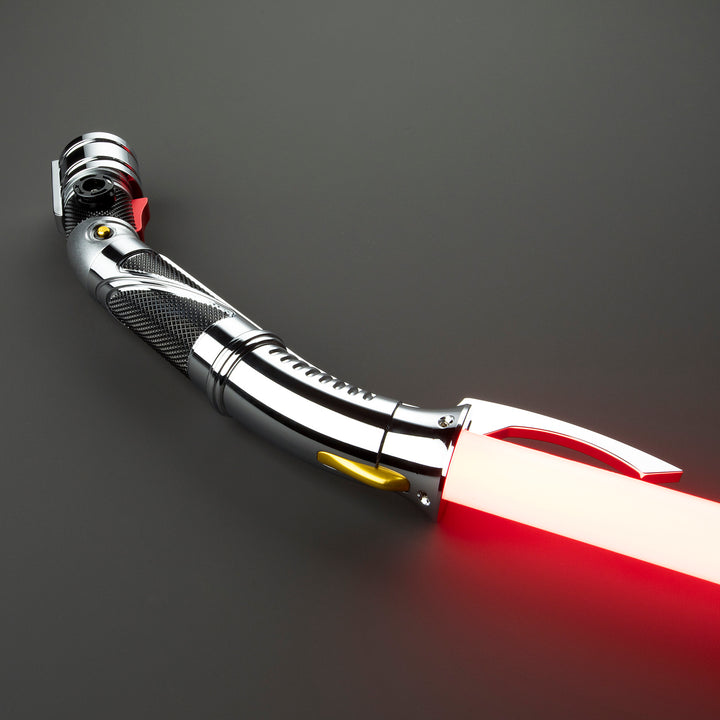DamienSaber Lightsaber Dooku Red Light Saber Xenopixel V3 Core Proffie2.2 Curved Hilt 32CM