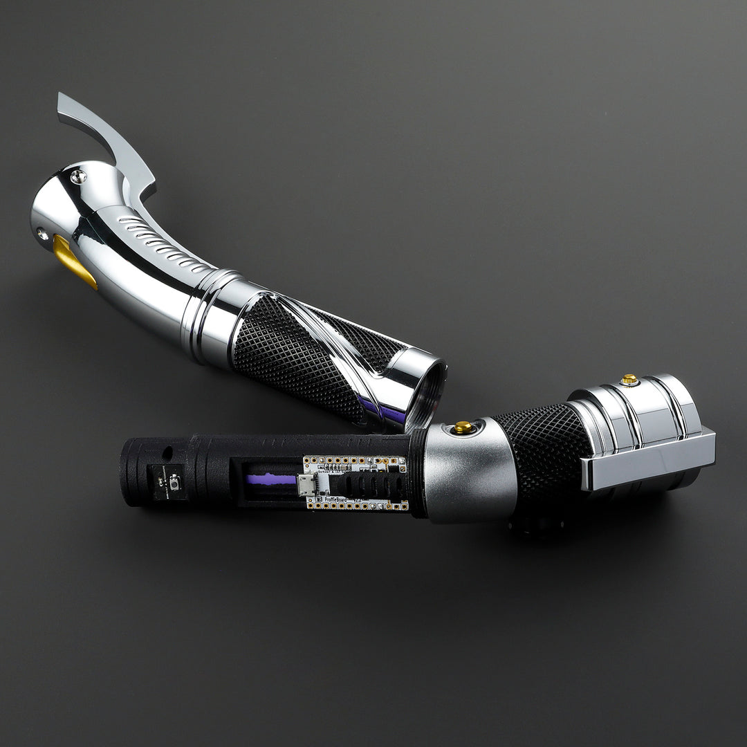 DamienSaber Lightsaber Dooku Red Light Saber Xenopixel V3 Core Proffie2.2 Curved Hilt 32CM