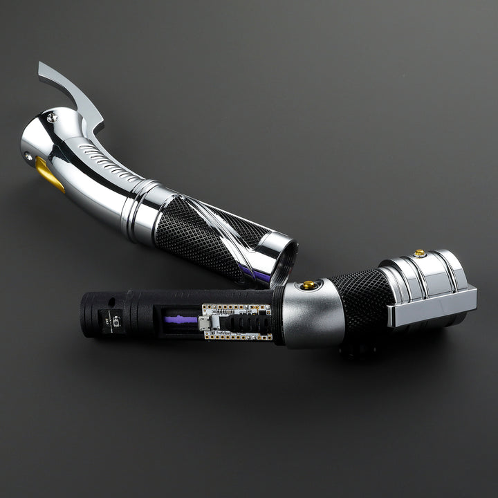 DamienSaber Lightsaber Dooku Red Light Saber Xenopixel V3 Core Proffie2.2 Curved Hilt 32CM
