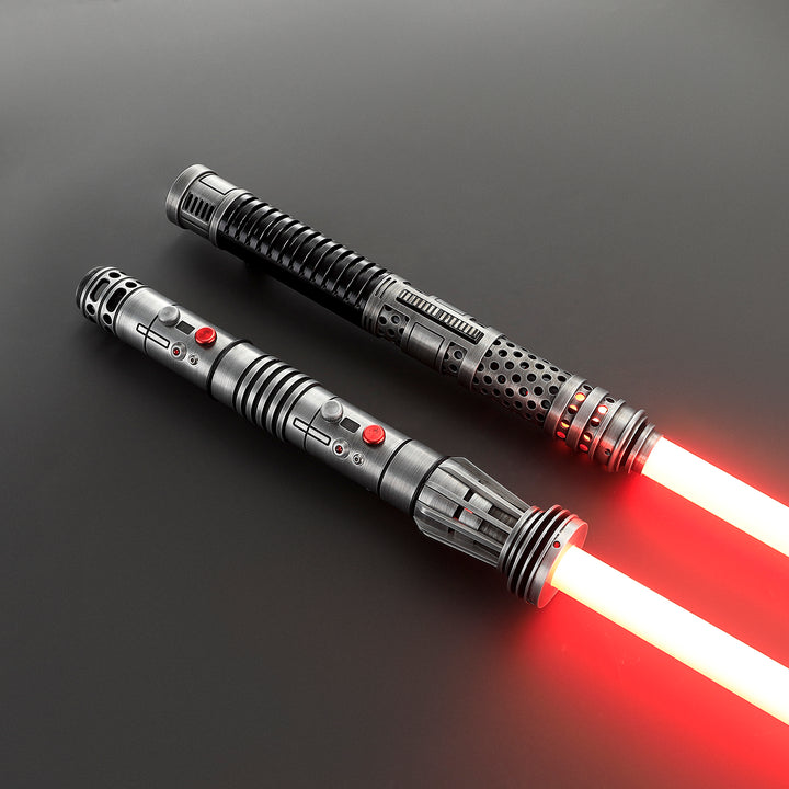 DamienSaber Lightsaber Maul & Asajj Ventress Light Saber Splitable Double Blades Weathered Hilt 63.5CM