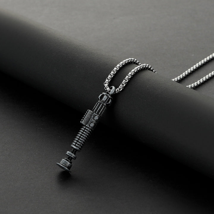 DamienSaber Lightsaber Handle Pendant Necklace Mini Lightsaber Necklace