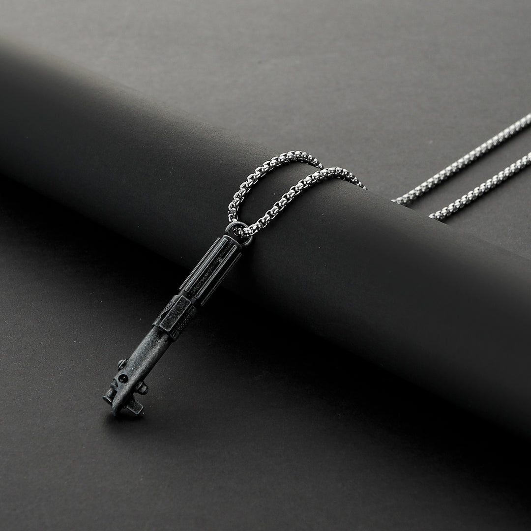 DamienSaber Lightsaber Handle Pendant Necklace Mini Lightsaber Necklace