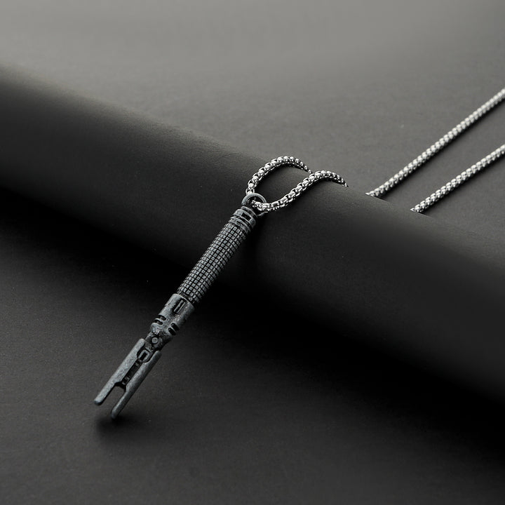 DamienSaber Lightsaber Handle Pendant Necklace Mini Lightsaber Necklace