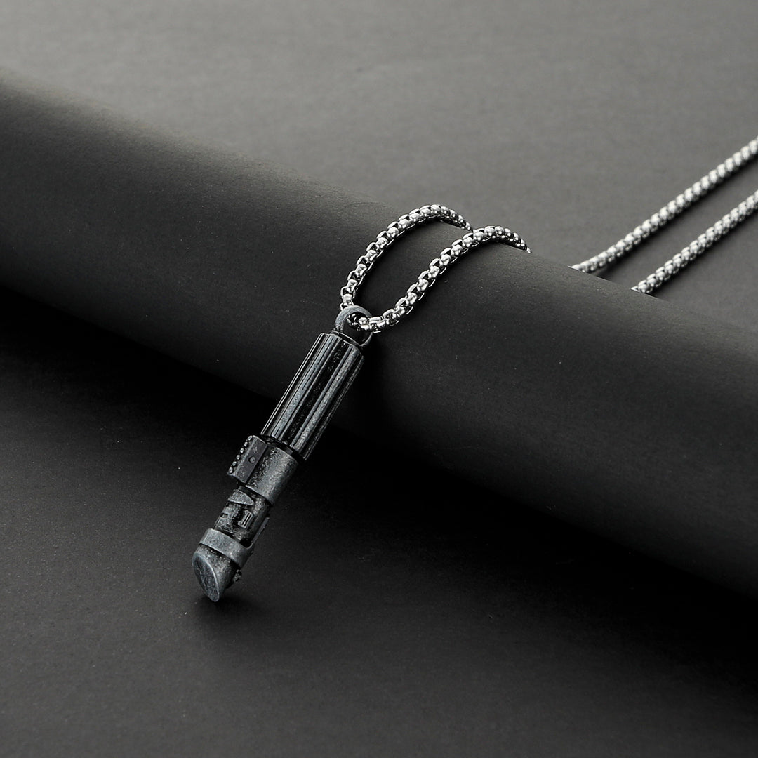 DamienSaber Lightsaber Handle Pendant Necklace Mini Lightsaber Necklace