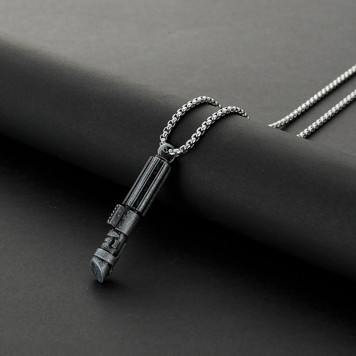 DamienSaber Lightsaber Handle Pendant Necklace Mini Lightsaber Necklace