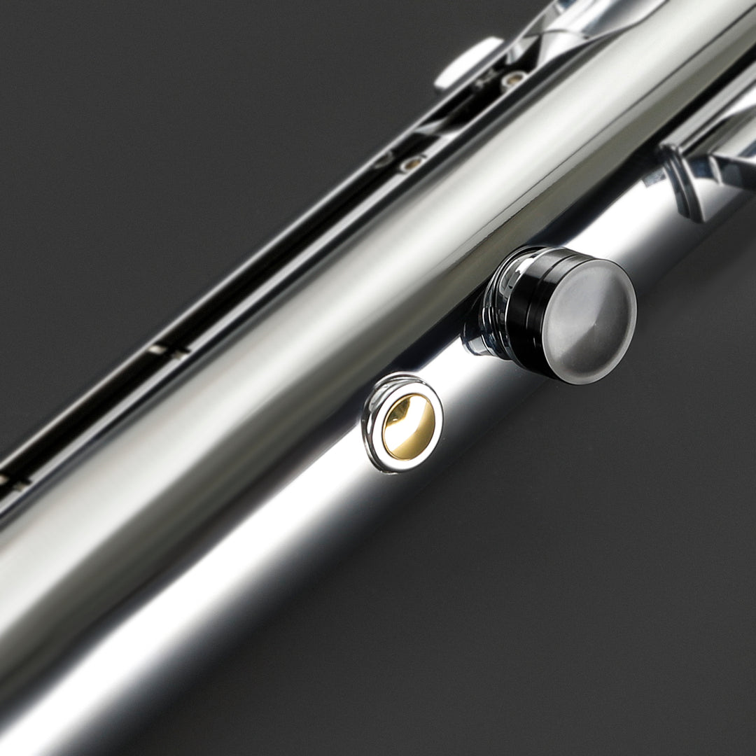 DamienSaber Lightsaber Ahsoka Variant Saber Two Electroplating Hilts White Lightsaber Bluetooth Double Blades