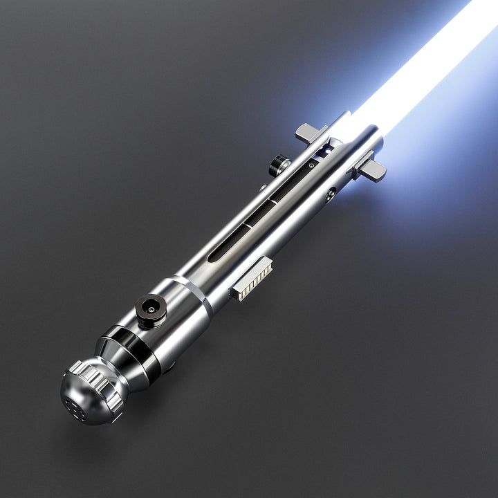 DamienSaber Lightsaber Ahsoka Variant Saber Two Electroplating Hilts White Lightsaber Bluetooth Double Blades