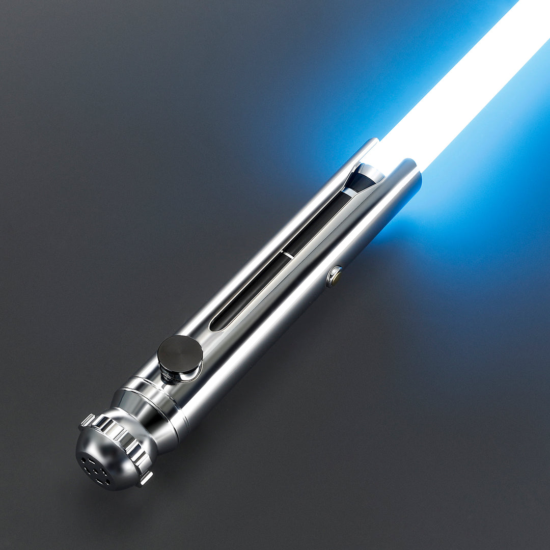 DamienSaber Lightsaber Ahsoka Variant Saber Two Electroplating Hilts White Lightsaber Bluetooth Double Blades