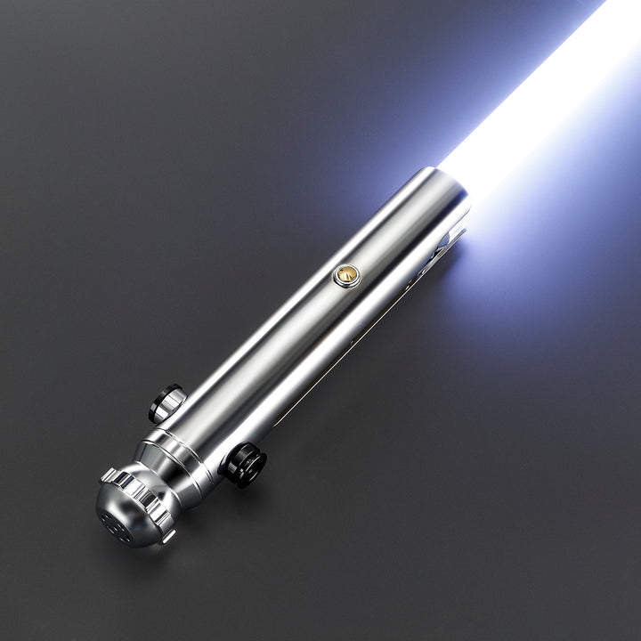 DamienSaber Lightsaber Ahsoka Variant Saber Two Electroplating Hilts White Lightsaber Bluetooth Double Blades