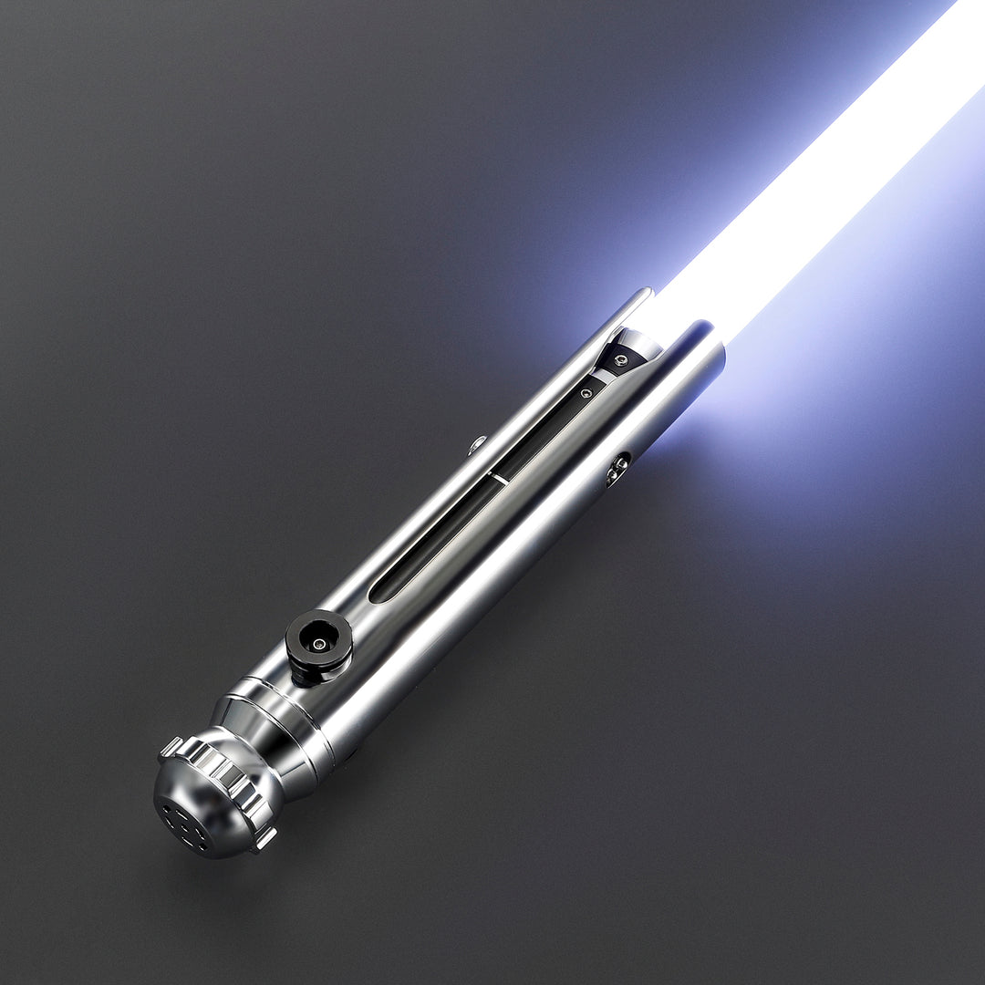 DamienSaber Lightsaber Ahsoka Variant Saber Two Electroplating Hilts White Lightsaber Bluetooth Double Blades