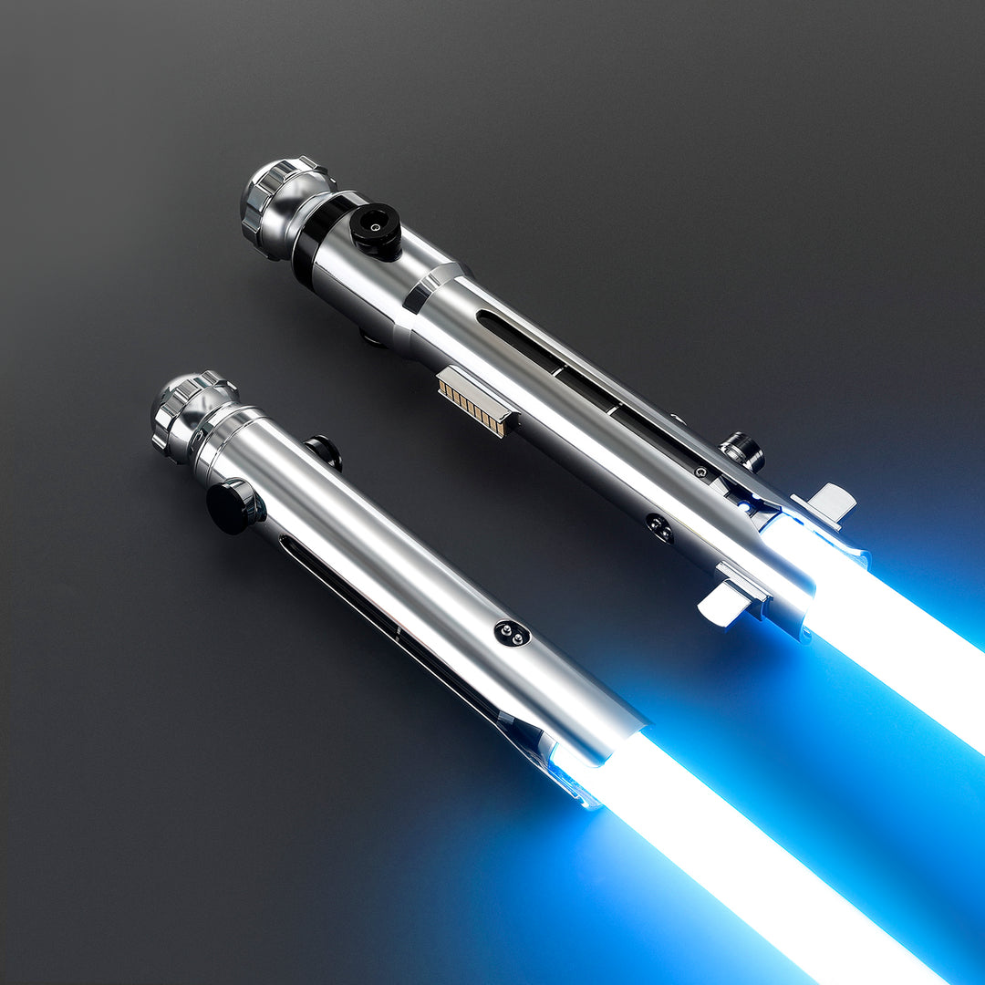 DamienSaber Lightsaber Ahsoka Variant Saber Two Electroplating Hilts White Lightsaber Bluetooth Double Blades