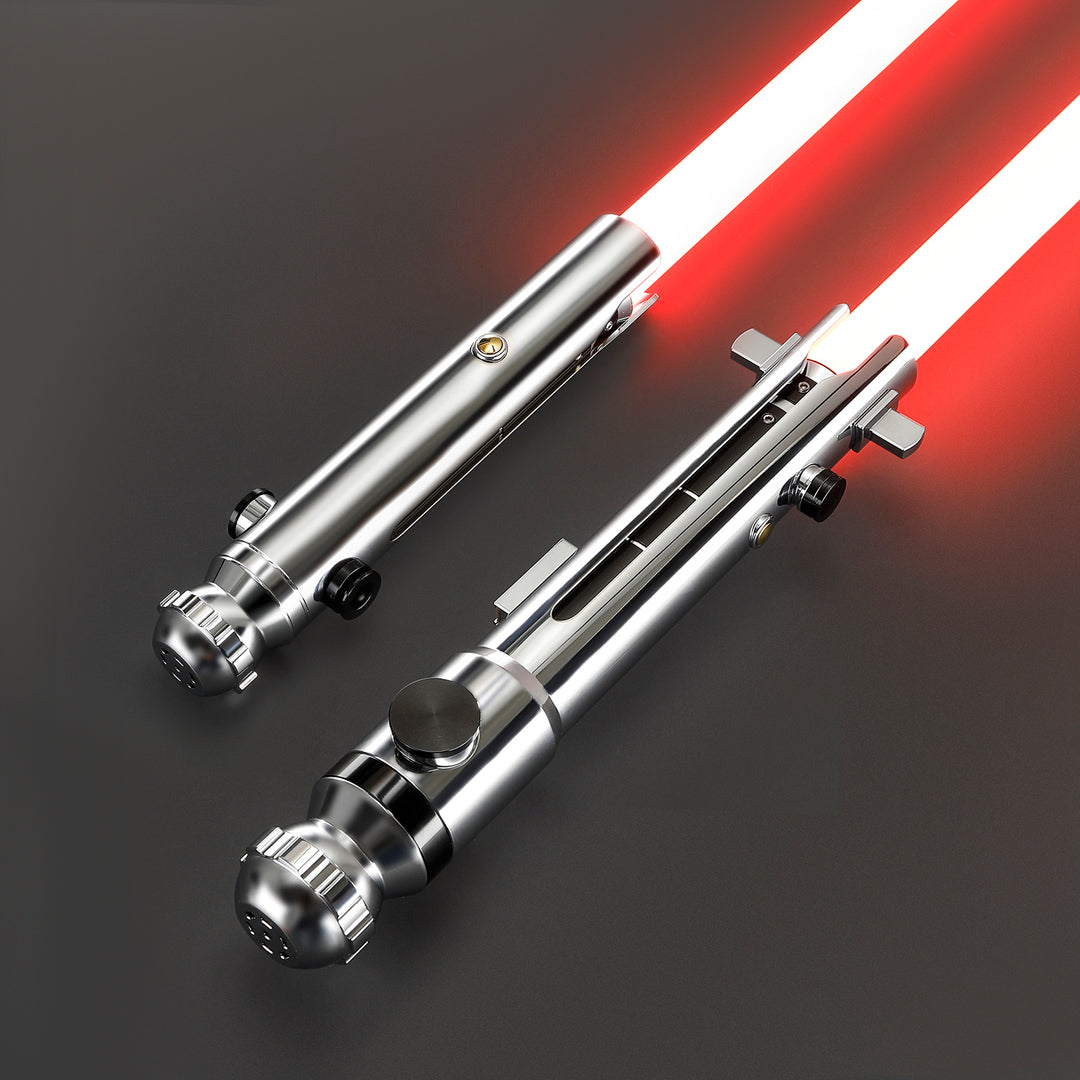 DamienSaber Lightsaber Ahsoka Variant Saber Two Electroplating Hilts White Lightsaber Bluetooth Double Blades