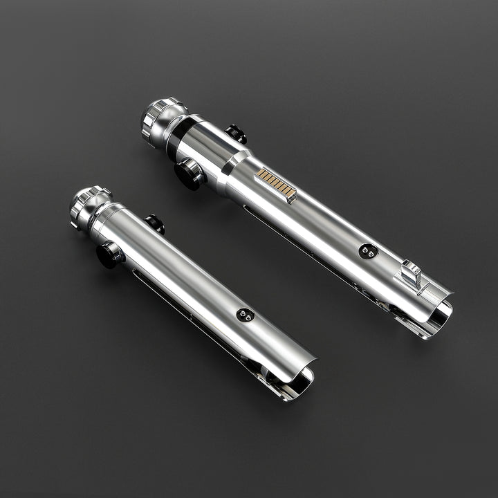 DamienSaber Lightsaber Ahsoka Variant Saber Two Electroplating Hilts White Lightsaber Bluetooth Double Blades