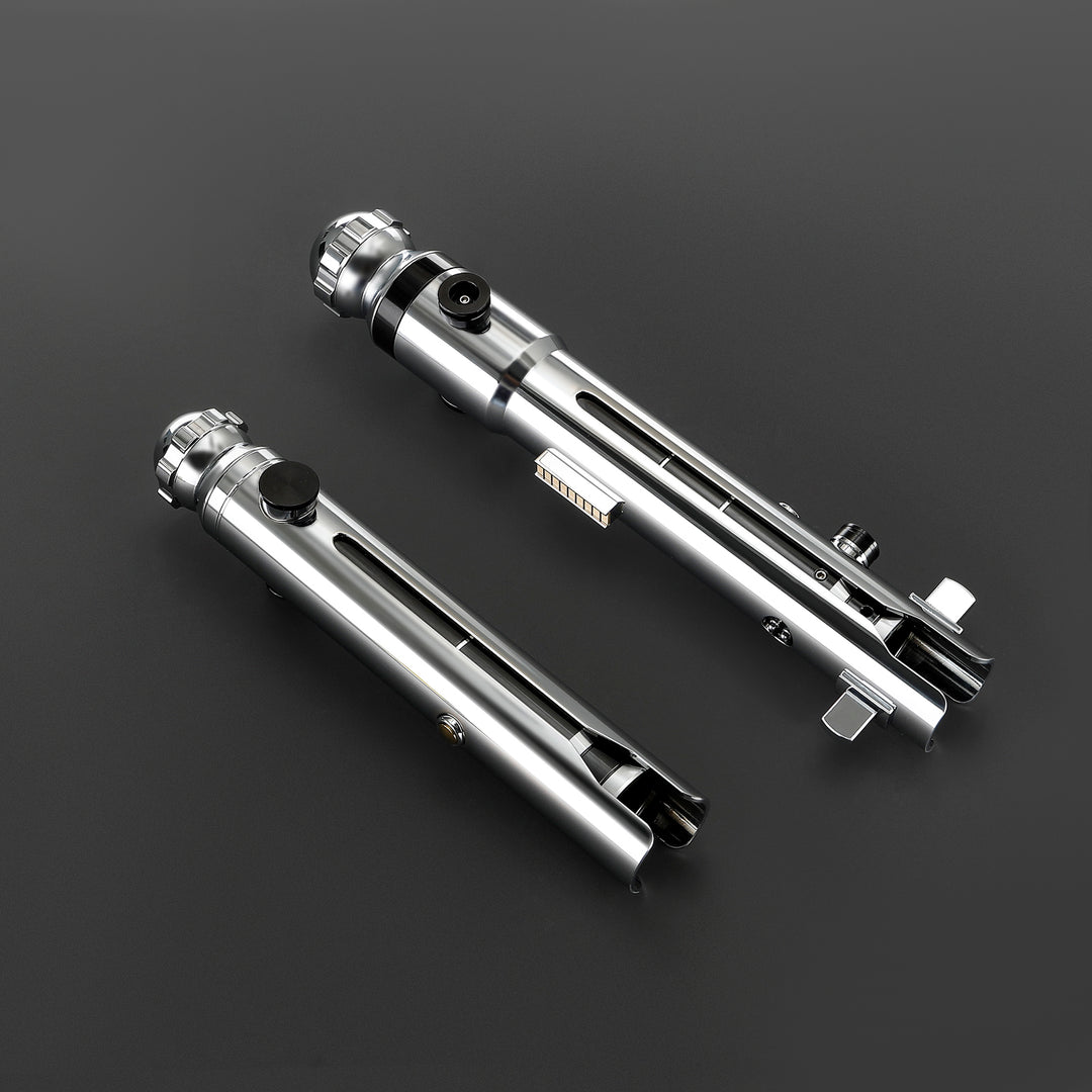 DamienSaber Lightsaber Ahsoka Variant Saber Two Electroplating Hilts White Lightsaber Bluetooth Double Blades