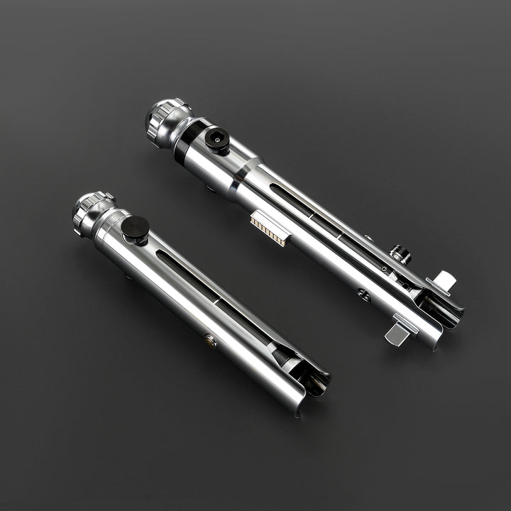 DamienSaber Lightsaber Ahsoka Variant Saber Two Electroplating Hilts White Lightsaber Bluetooth Double Blades