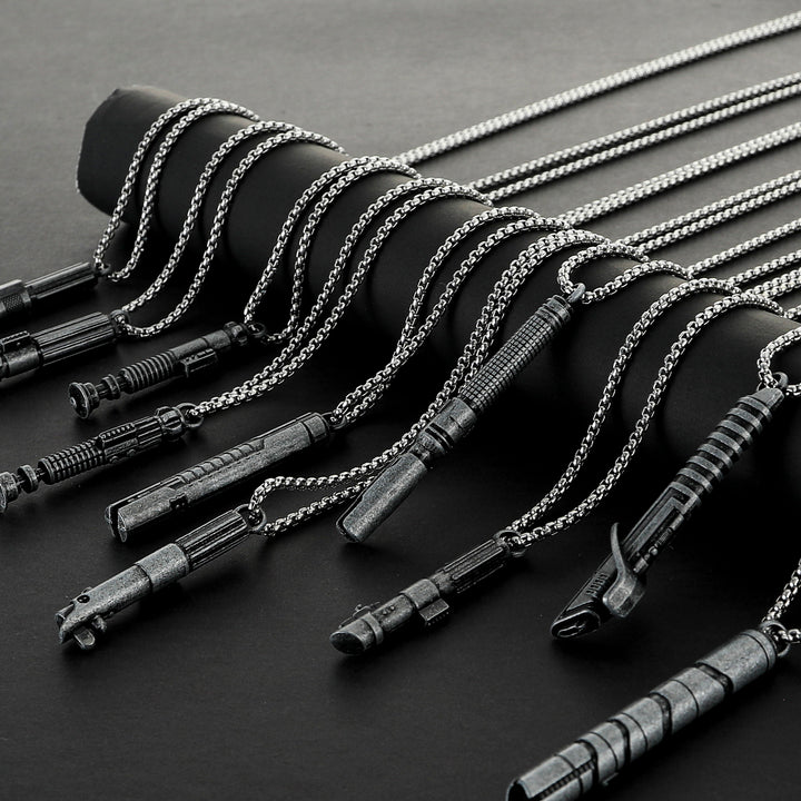 DamienSaber Lightsaber Handle Pendant Necklace Mini Lightsaber Necklace
