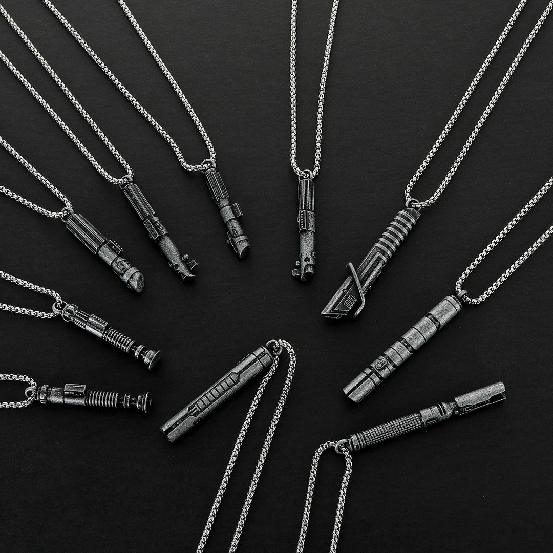 DamienSaber Lightsaber Handle Pendant Necklace Mini Lightsaber Necklace