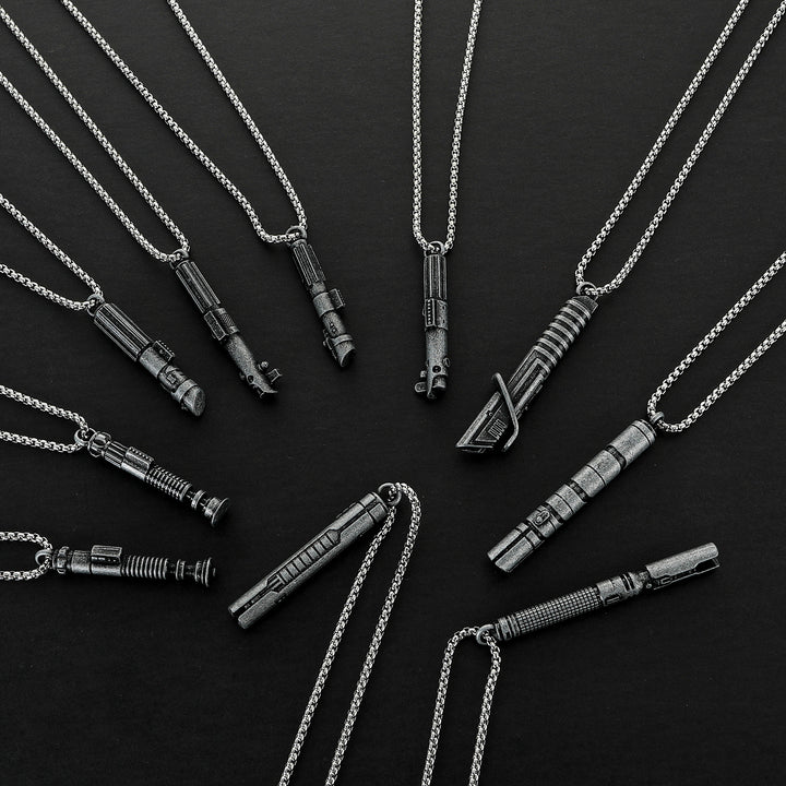 DamienSaber Lightsaber Handle Pendant Necklace Mini Lightsaber Necklace