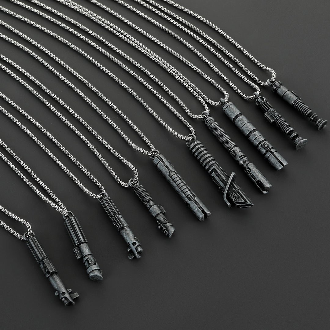 DamienSaber Lightsaber Handle Pendant Necklace Mini Lightsaber Necklace