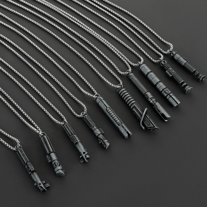 DamienSaber Lightsaber Handle Pendant Necklace Mini Lightsaber Necklace