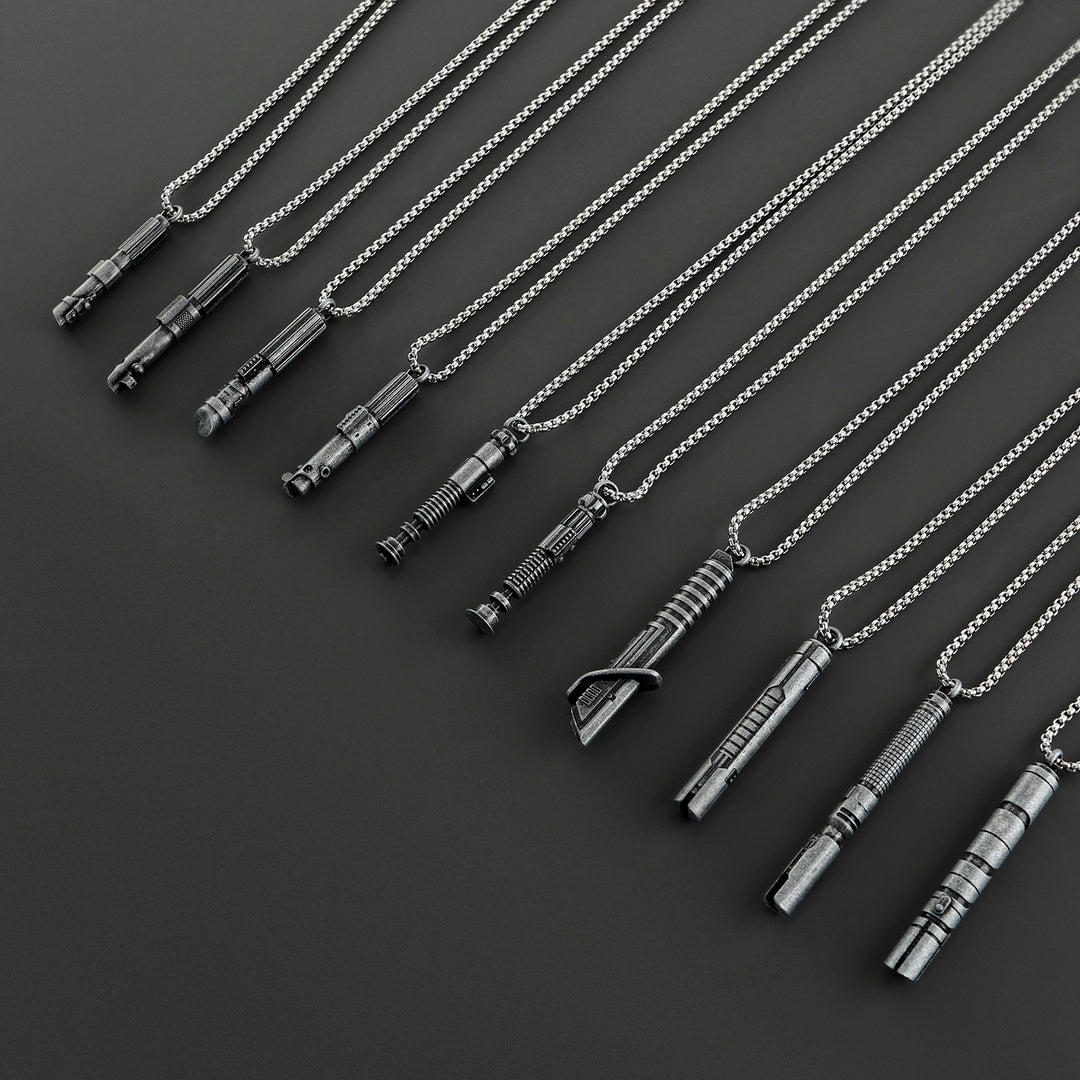 DamienSaber Lightsaber Handle Pendant Necklace Mini Lightsaber Necklace