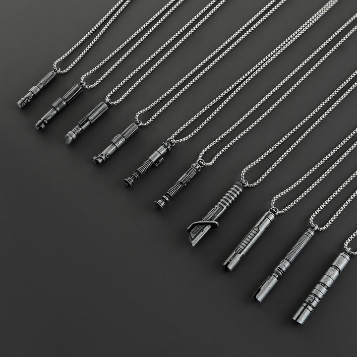 DamienSaber Lightsaber Handle Pendant Necklace Mini Lightsaber Necklace