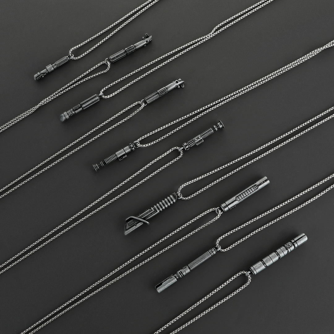 DamienSaber Lightsaber Handle Pendant Necklace Mini Lightsaber Necklace