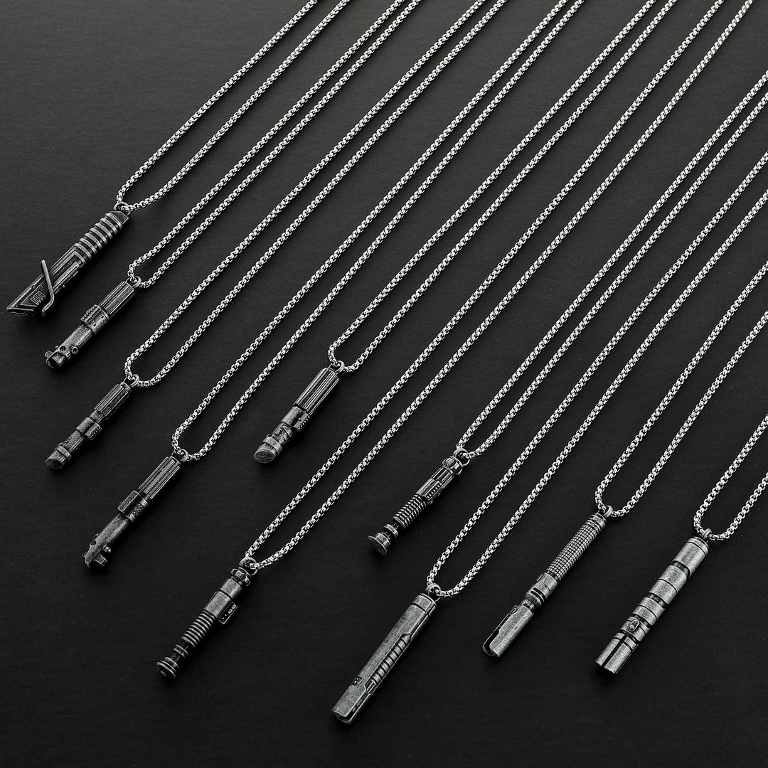 DamienSaber Lightsaber Handle Pendant Necklace Mini Lightsaber Necklace