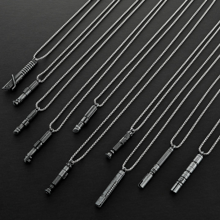 DamienSaber Lightsaber Handle Pendant Necklace Mini Lightsaber Necklace