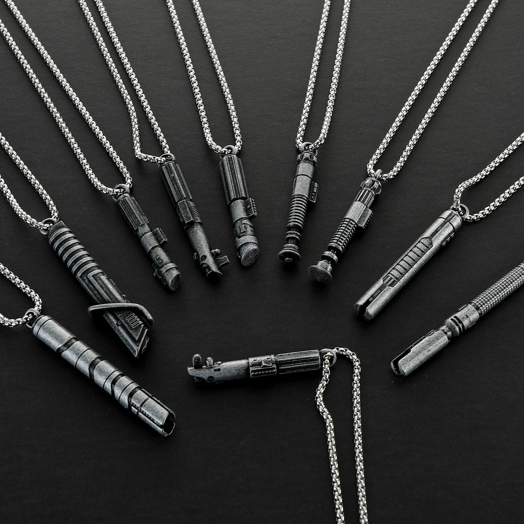 DamienSaber Lightsaber Handle Pendant Necklace Mini Lightsaber Necklace