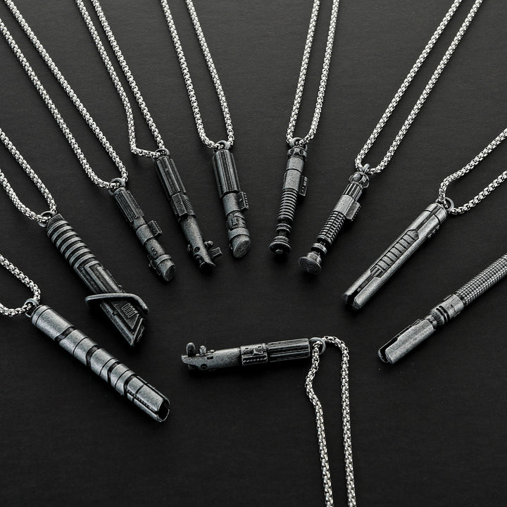 DamienSaber Lightsaber Handle Pendant Necklace Mini Lightsaber Necklace