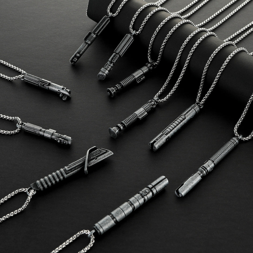 DamienSaber Lightsaber Handle Pendant Necklace Mini Lightsaber Necklace