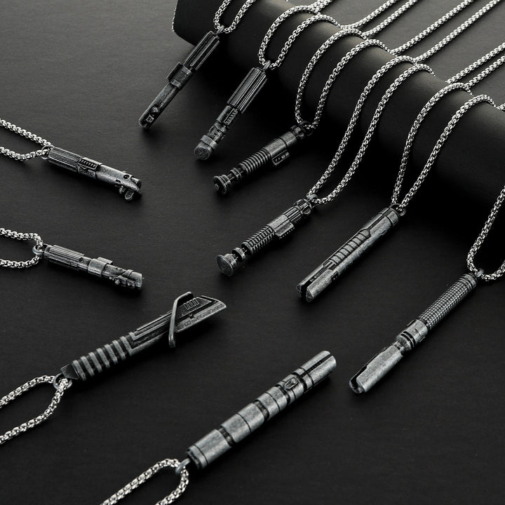 DamienSaber Lightsaber Handle Pendant Necklace Mini Lightsaber Necklace
