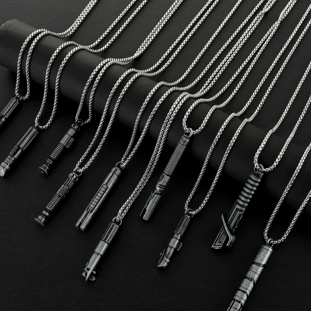 DamienSaber Lightsaber Handle Pendant Necklace Mini Lightsaber Necklace