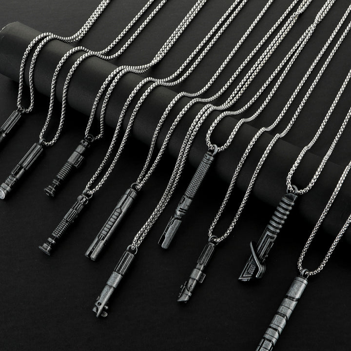 DamienSaber Lightsaber Handle Pendant Necklace Mini Lightsaber Necklace