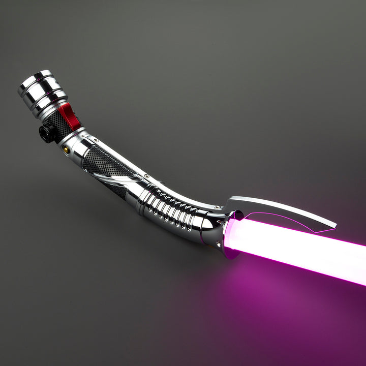 DamienSaber Lightsaber Dooku Red Light Saber Xenopixel V3 Core Proffie2.2 Curved Hilt 32CM