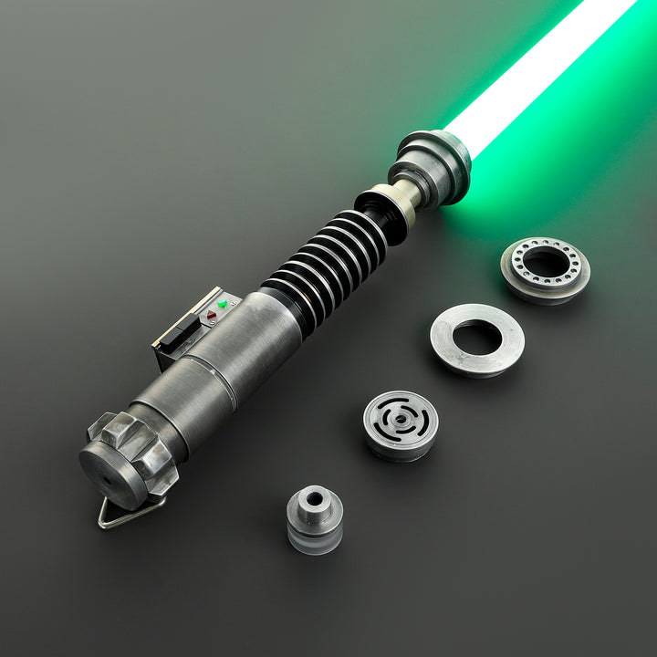DamienSaber Lightsaber Weathered LSW Green Light Saber V5 EP6 FX Force Xenopixel 3.0 Saber Hilt 27.6CM