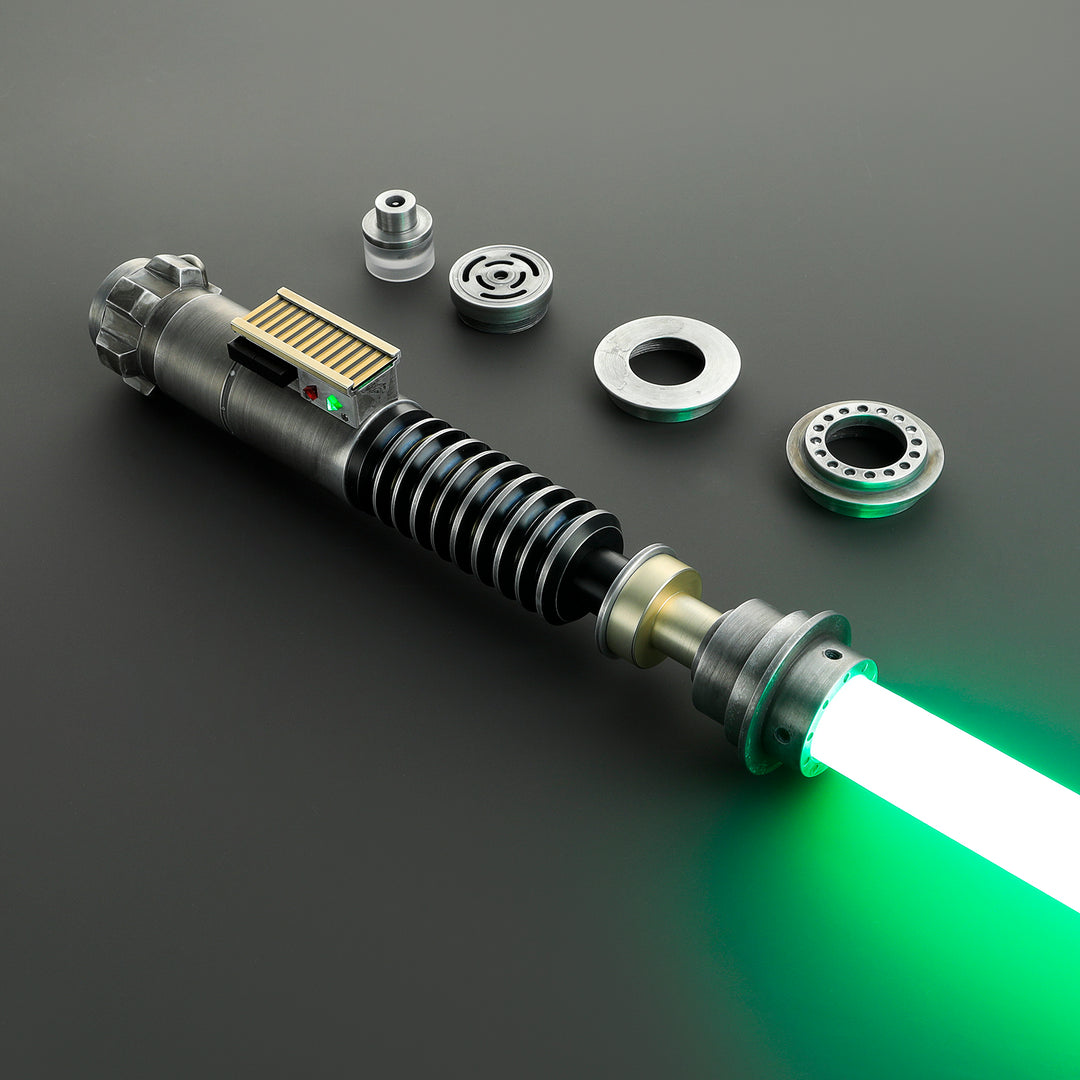 DamienSaber Lightsaber Weathered LSW Green Light Saber V5 EP6 FX Force Xenopixel 3.0 Saber Hilt 27.6CM