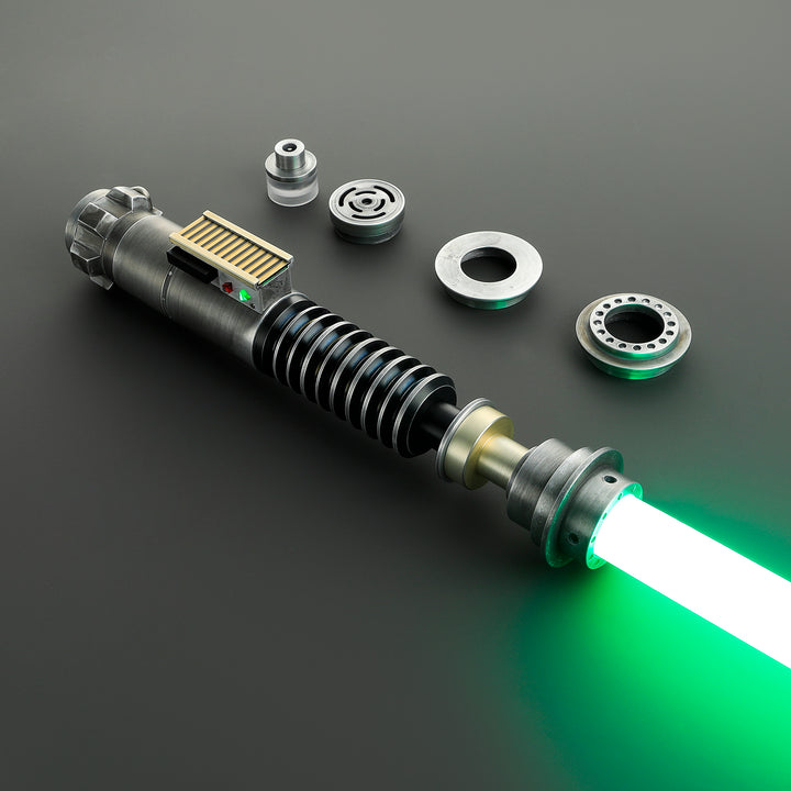 DamienSaber Lightsaber Weathered LSW Green Light Saber V5 EP6 FX Force Xenopixel 3.0 Saber Hilt 27.6CM