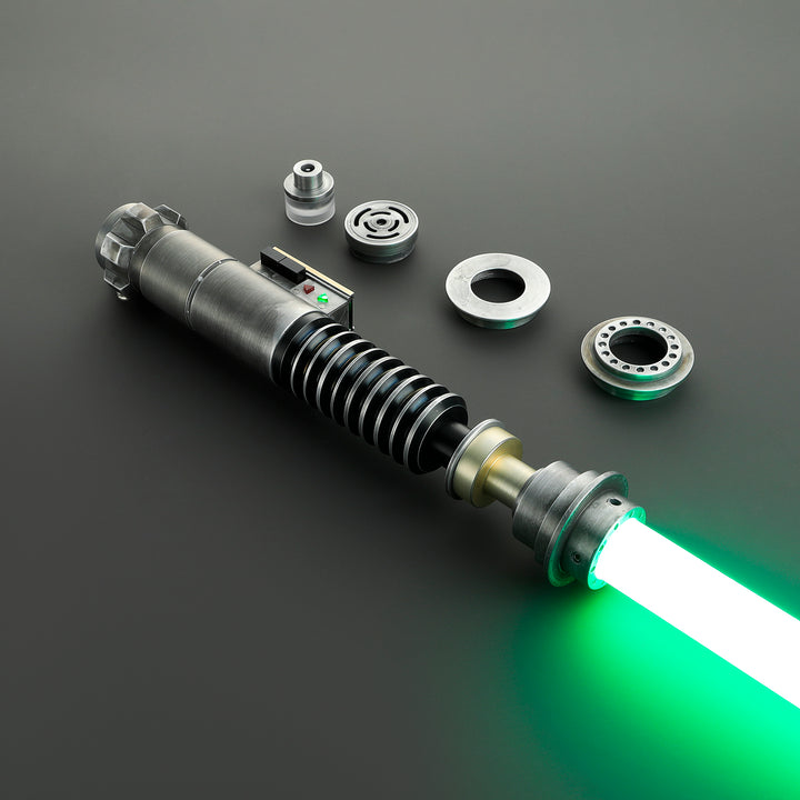 DamienSaber Lightsaber Weathered LSW Green Light Saber V5 EP6 FX Force Xenopixel 3.0 Saber Hilt 27.6CM