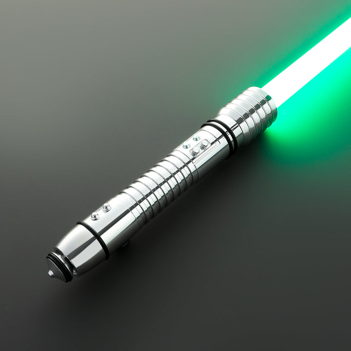 DamienSaber Lightsaber Kit Fisto Light Saber Proffie2.2 Green Bladed Pogo Core Short Metal Hilt 26.8CM