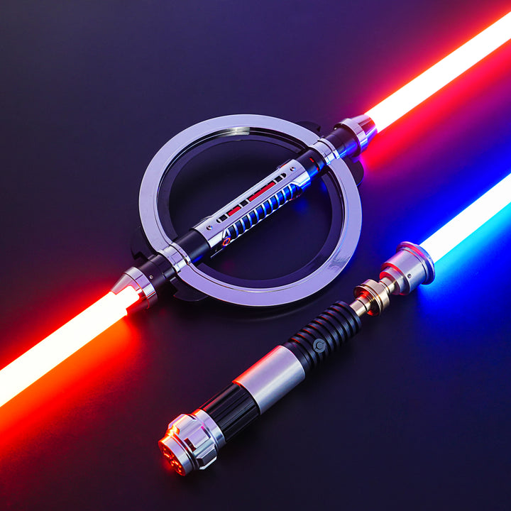 DamienSaber Lightsaber Grand Inquisitor Lightsaber Baselit Xenopixel Lightsaber with 2 Blades Hilt 33.5CM