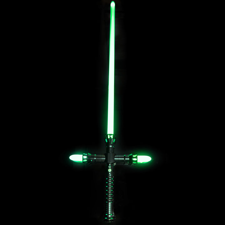 DamienSaber Lightsaber Crossguard Light Saber Xenopixel V3 Three Blades Black Hilt 33CM