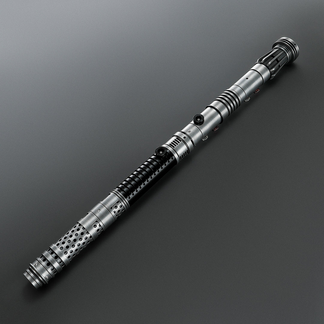 DamienSaber Lightsaber Maul DM Saber Double Bladed Red Lightsaber Two Weathered Hilts Two Blades Hilt 61CM