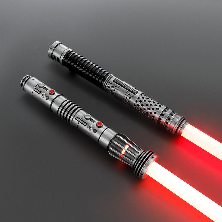 DamienSaber Lightsaber Maul DM Saber Double Bladed Red Lightsaber Two Weathered Hilts Two Blades Hilt 61CM