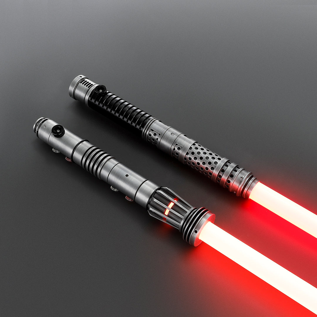 DamienSaber Lightsaber Maul DM Saber Double Bladed Red Lightsaber Two Weathered Hilts Two Blades Hilt 61CM