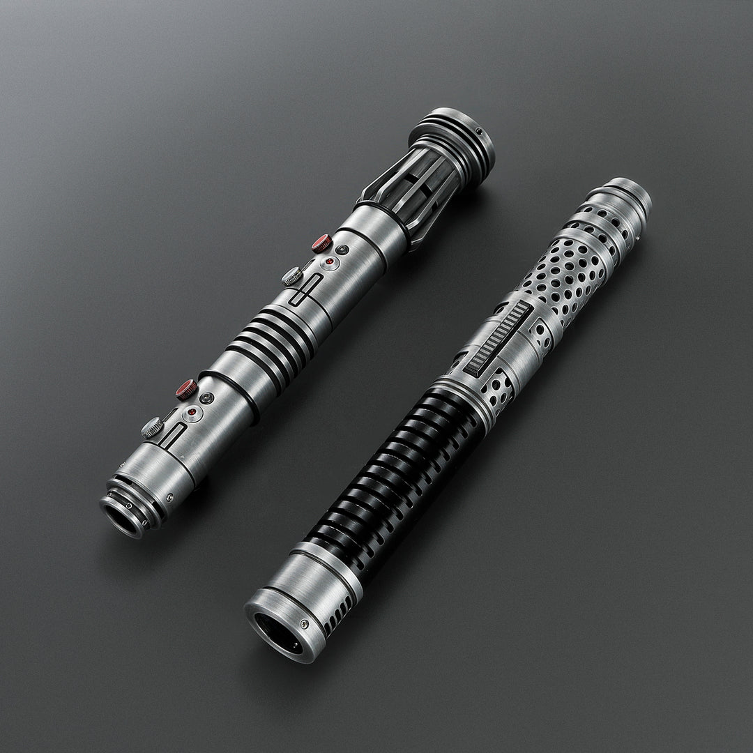 DamienSaber Lightsaber Maul DM Saber Double Bladed Red Lightsaber Two Weathered Hilts Two Blades Hilt 61CM